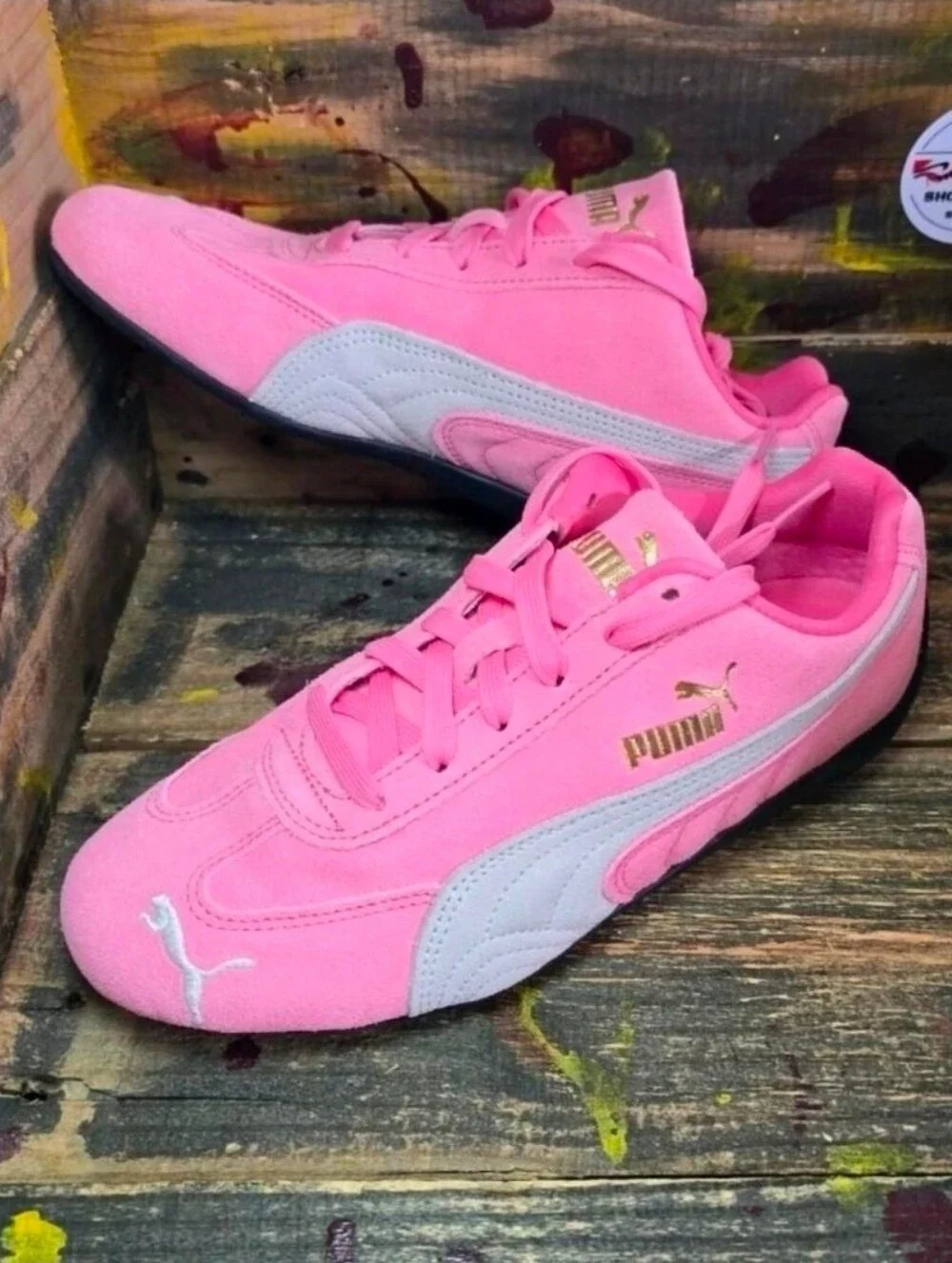 Puma Speedcat OG Youth Size 7 = Women 8.5 Pink Retro Sneakers Shoes 401698-05